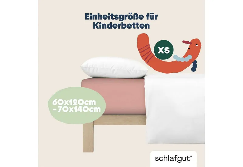 Schlafgut Schlafgut Spannbettlaken Casual Mini Spannbettlaken, Jersey, Gummizug: rundum, (1 Stück), für Kinder, MADE IN GREEN by OEKO-TEX®, Lila, – Produktbild 4 von 4