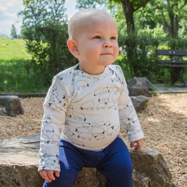 Kokon Zwo Kokon Zwo Baby Langarmshirt 100% Baumwolle (kbA), Druck schäfchen, – Produktbild 1 von 2