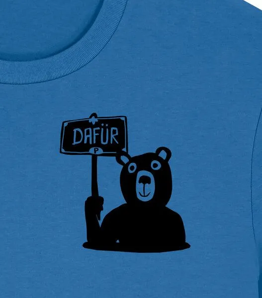 päfjes päfjes Der Bär ist DAFÜR! Du auch? - Fair Wear Männer Unisex Bio T-Shirt Siebdruck, Blau (mindful blue), – Produktbild 3 von 3