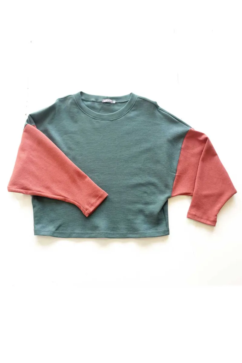 WiDDA WiDDA Damen vegan Sweater Waver Teal & Apricot, Teal, – Produktbild 1 von 1