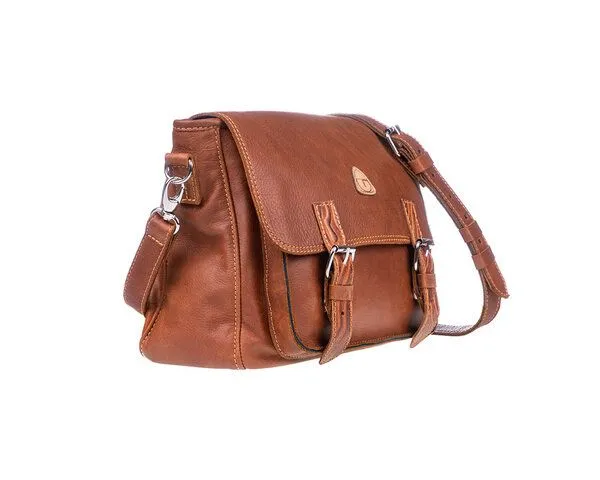 Ritagli di G Ritagli di G Damen Messenger-bag NOA Leder - 100% Made in Italy, Dunkles leder, – Produktbild 3 von 4