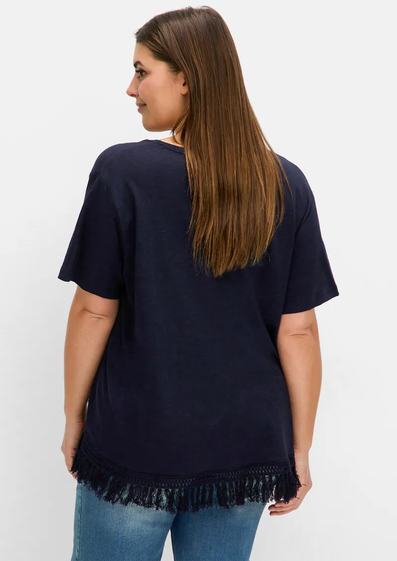 sheego Oversize-Shirt tiefblau, Tiefblau, – Produktbild 2 von 3
