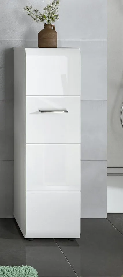 Inn.Furn Badkommode Cover (Badschrank in weiß Hochglanz, Midischrank 30 x 109 cm), stehend oder als Hängeschrank, Weiß, – Produktbild 4 von 5