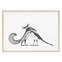 LIGARTI Kunstdruck »Eichhörnchen und Elster« von LIGARTI | A4, A3 oder A2 | Wandbild | Poster | Kunst – Produktbild 1 von 1