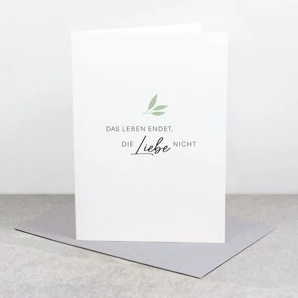 Bow & Hummingbird Bow & Hummingbird Trauerkarte „Das Leben endet“, Grau, – Produktbild 1 von 3