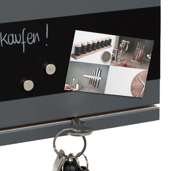 klotzaufklotz klotzaufklotz Schlüsselbrett Linoleum, Dunkelgrau, – Produktbild 3 von 5