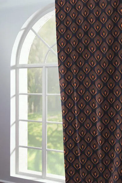 Nature by Adam Nature by Adam Vorhang aus 100% Bio-Baumwolle - Made in Germany - Feathers, Blau, – Produktbild 4 von 7