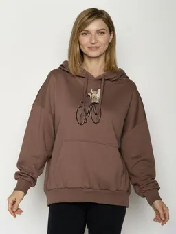 GreenBomb GREENBOMB Bike Cat Basket 2 Mello - Lässiger Hoodie aus Bio-Baumwolle / hochwertiger Print / GOTS / Fair & Vegan – Produktbild 1 von 1