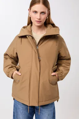 LangerChen LangerChen Damen vegan Gesteppter Parka Kurz Eiche – Produktbild 1 von 1