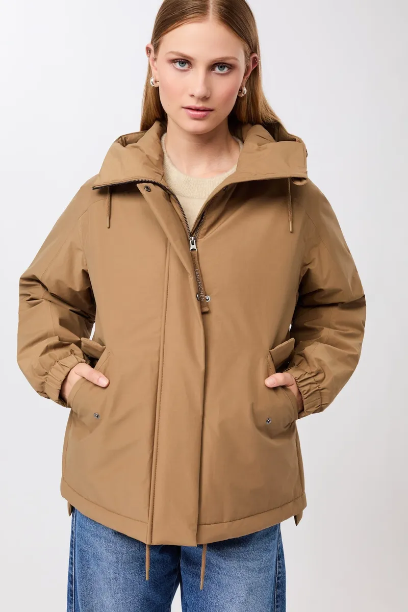LangerChen LangerChen Damen vegan Gesteppter Parka Kurz Eiche, Braun, – Produktbild 1 von 2