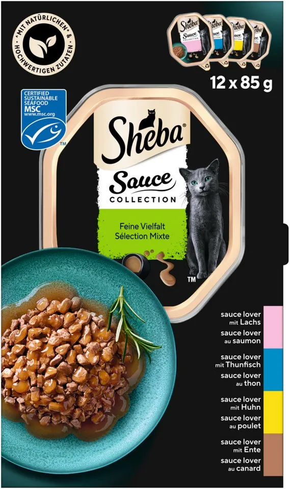 Sheba Sheba SHEBA® Schale Multipack Sauce Collection Feine Vielfalt MSC 12 x 85g, Nassfutter für: Katze – Produktbild 4 von 4