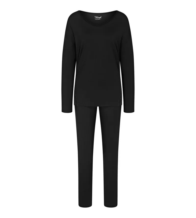 Triumph Triumph Pyjama Timeless Sensuality PK LSL (2 tlg) atumgsaktiv und weich, Schwarz, – Produktbild 2 von 5