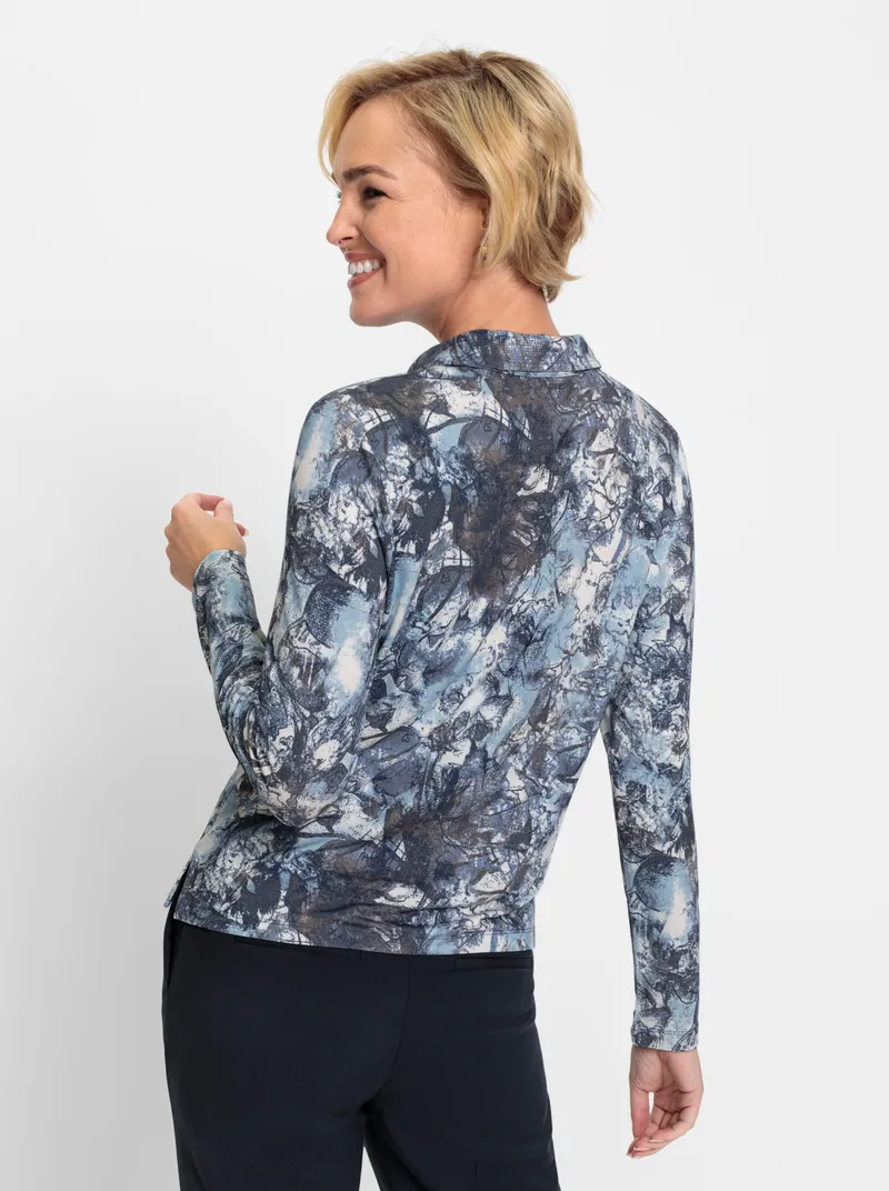 Witt Poloshirt eisblau-marine-bedruckt, Eisblau-marine-bedruckt, – Produktbild 2 von 2