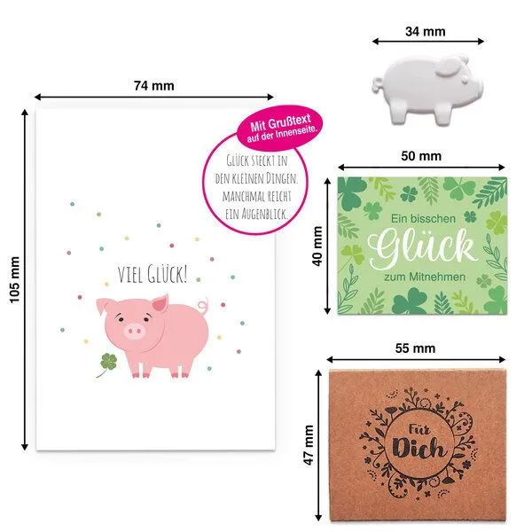 Ideenverlag Hamburg Ideenverlag Hamburg 6 „Glücksschweinchen“ Wunschboten mit Geschenkkarten – Produktbild 2 von 3