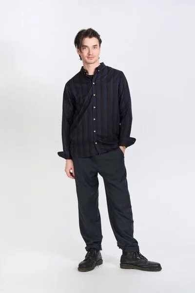Zerum Zerum Gestreiftes Tencel-Hemd Modell: Ben, Navy (blau), – Produktbild 1 von 3