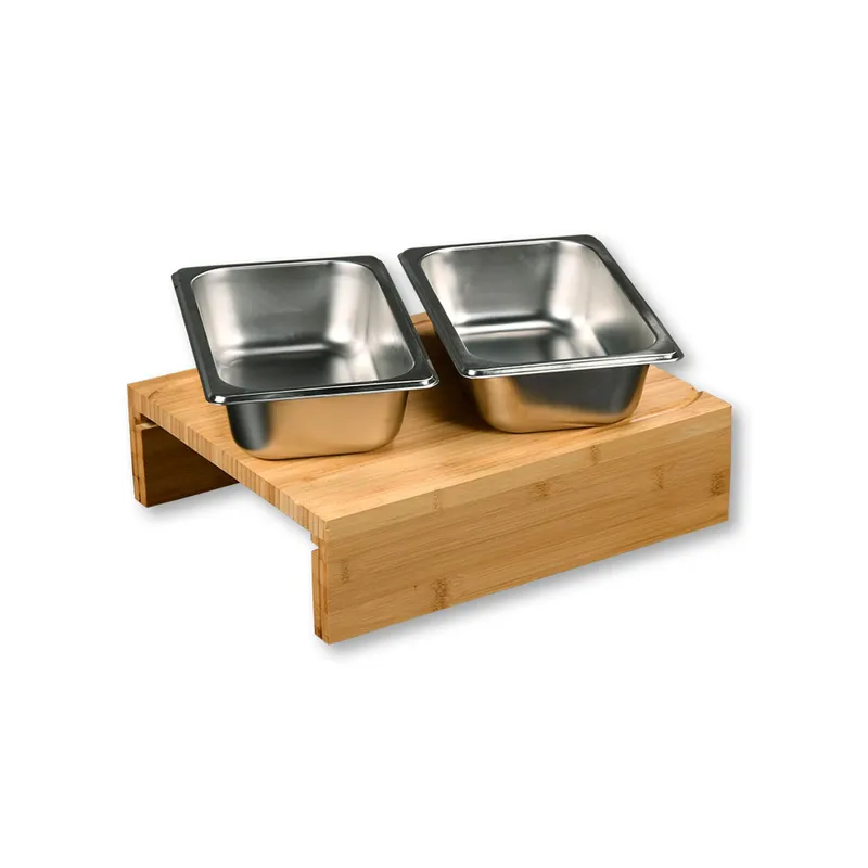 Kesper Bambus-Schneidebrett mit 2 Auffangschalen, Braun | silber, – Produktbild 3 von 5