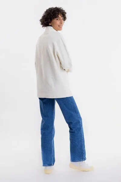 Rotholz Rotholz Half Zip Sweatshirt aus Bio-Baumwolle, Weiss, – Produktbild 3 von 8