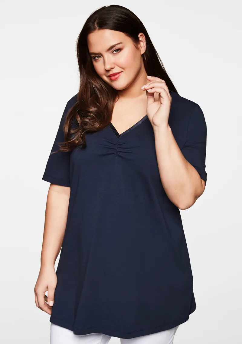 sheego Longshirt marine, Marine, – Produktbild 2 von 3