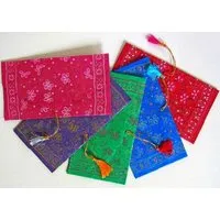 BAGHI BAGHI Kuverts Set aus handgeschöpftem Seidelbastpapier Set mit 5 Stück, Blumenmuster, – Produktbild 1 von 1