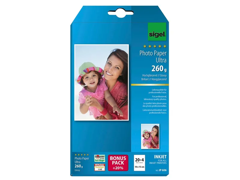 Sigel 24 Blatt Sigel Photoformat 10x15 260g – Produktbild 1 von 2