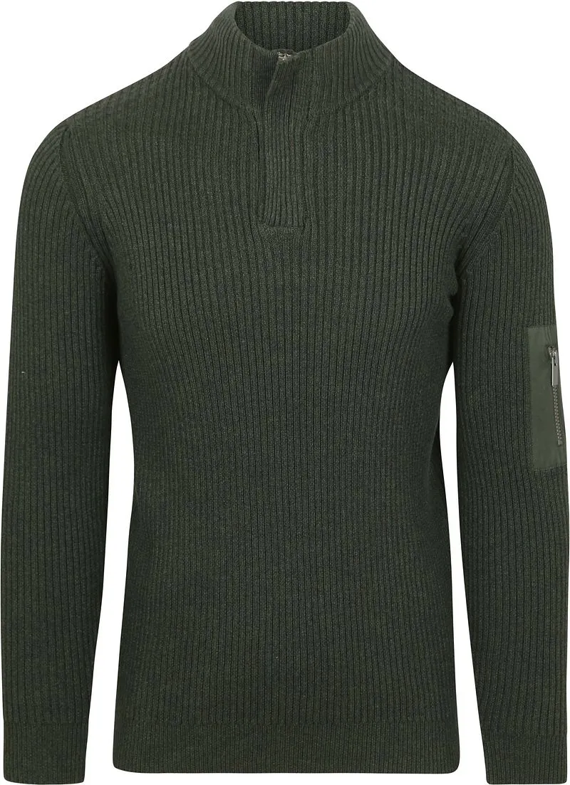 Suitable Suitable Mou Half-Zip Pullover Dunkelgrün - Größe XXL, Dunkelgrün, – Produktbild 1 von 5