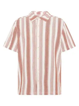 KnowledgeCotton Apparel KnowledgeCotton Apparel Lockeres Kurzarmhemd mit Streifen aus Bio-Baumwolle – Produktbild 1 von 1