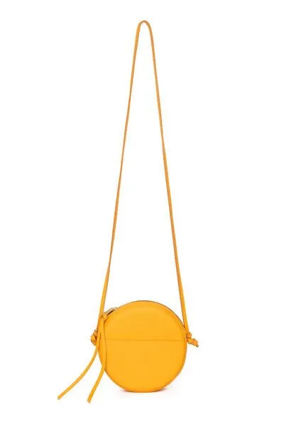 ELEKTROPULLI Kleine Runde Schultertasche MONA aus Leder von ElektroPulli, Gelb, – Produktbild 1 von 2