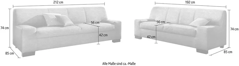 DOMO collection Polstergarnitur Norma kubisch und zeitlos, (Set, 2-tlg), bestehend aus je einem 2- und 3-Sitzer, Beige, – Produktbild 7 von 7