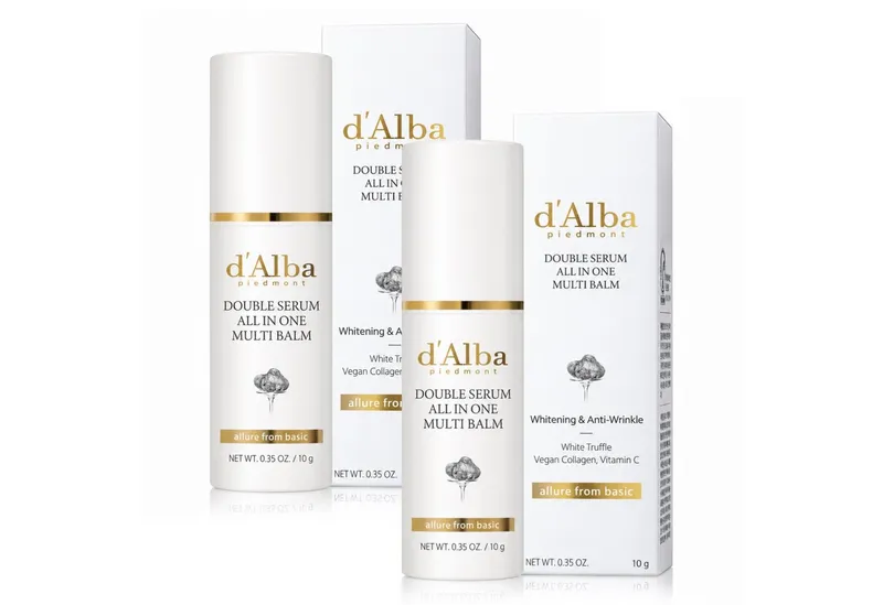 d'Alba Gesichtspflege Gesichtsbalm Anti Falten Serum Vitamin C Kollagen White Trüfflel, 2-tlg., Feuchtigkeitspflege, Straffheit, Vitamin C, Antioxidativ – Produktbild 1 von 5
