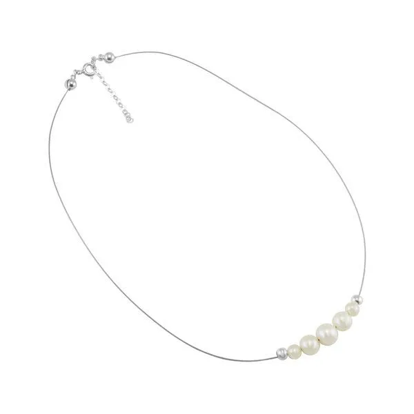 pakilia pakilia Silber Kette Fünf Perlen Fair-Trade und handmade – Produktbild 2 von 3