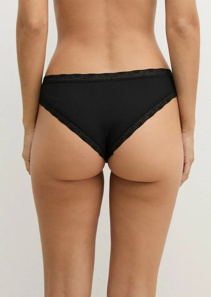 Marc O'Polo Marc O'Polo Brasilslip (3er Pack) mit zarten Spitzenabschlüssen, für Erwachsene, Schwarz, – Produktbild 3 von 4