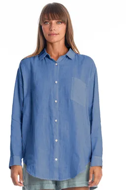 RAVENS VIEW IBIZA RAVENS VIEW IBIZA Damen vegan Hemd Monet Indigoblau – Produktbild 1 von 1