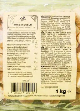 KoRo Kokoskugeln in weißer Schokolade 1 kg – Produktbild 1 von 1