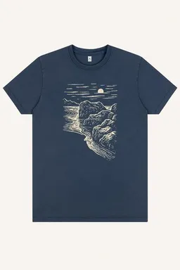 ilovemixtapes ilovemixtapes Unisex T-Shirt „Black Beach“ – Stone Washed Denim Blue, Bio-Baumwolle, Earth Positive – Produktbild 1 von 1