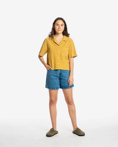 MATONA Matona Kurzärmelige Bluse | Seersucker Blouse | aus Bio-Baumwolle | GOTS-zertifiziert, Honey, – Produktbild 3 von 4