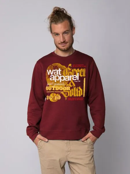 watapparel watapparel Sweatshirt Unisex LIMITED EDITION LOGO PRINT 02, Burgundy, – Produktbild 2 von 4