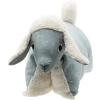 Flosinn Flosinn Kuscheltierkissen Lamm mit Teddyplüsch aus Baumwolle Personalisierbar, Hellblau, – Produktbild 2 von 4