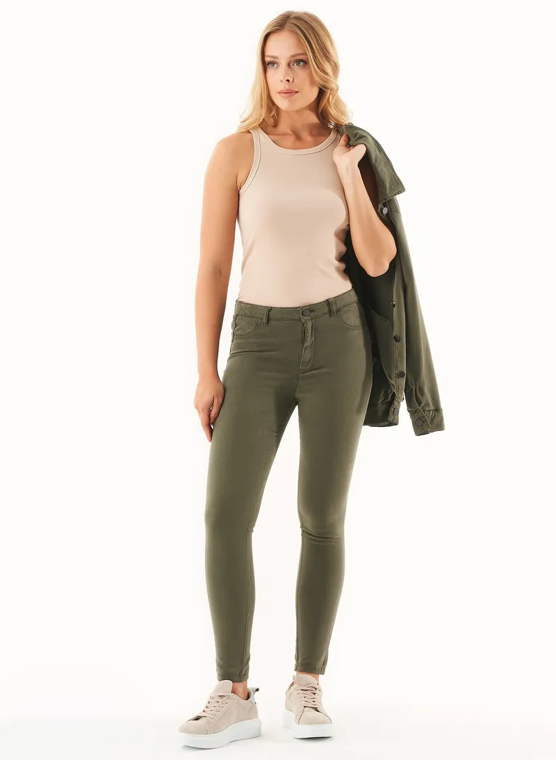 ORGANICATION ORGANICATION Damen vegan Hose Tencel Bio-Baumwolle Oliv, Grün, – Produktbild 1 von 2