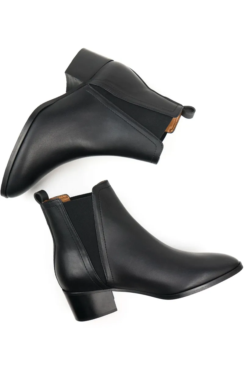 Will's Vegan Store Will's Vegan Store Damen vegan Chelsea Boots Point Toe Schwarz, Schwarz, – Produktbild 1 von 2