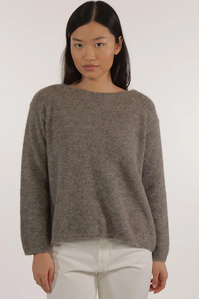 Les Racines Du Ciel Les Racines Du Ciel Alpaka Strickpullover Modell: Aurore, Dark grey natural, – Produktbild 1 von 1