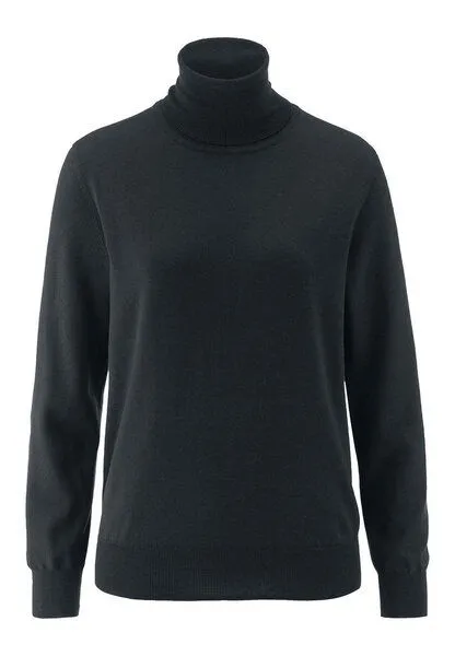 hessnatur hessnatur Rollkragenpullover Relaxed aus reiner Bio-Merinowolle, Marine, – Produktbild 3 von 4