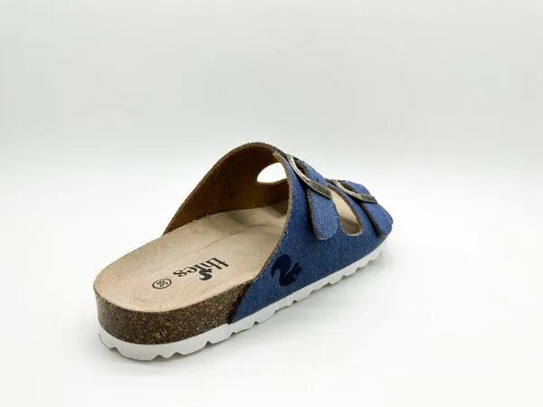 thies Veganer Rec Denim Sandale "thies ® PET" aus recyceltem PES, Blau (denim blau), – Produktbild 4 von 4
