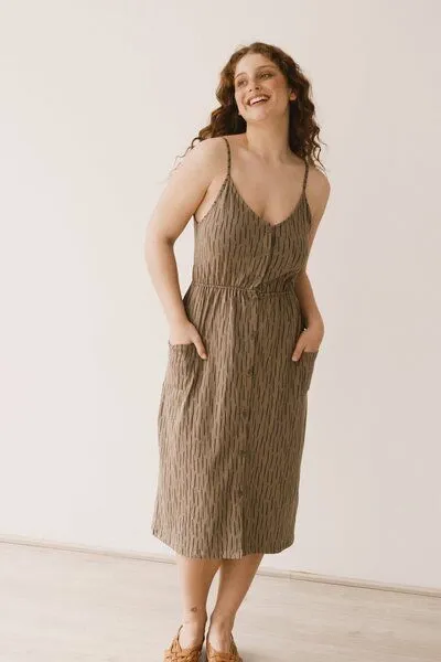TIRALAHILACHA TIRALAHILACHA Hiara Midi Dress, Braun, – Produktbild 1 von 4