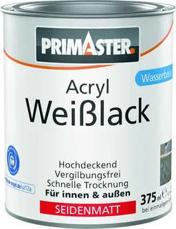 Primaster Weißlack Primaster Acryl Weißlack seidenmatt 375 ml – Produktbild 1 von 1