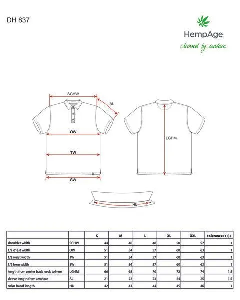 HempAge HempAge Herren Poloshirt Hanf/Bio-Baumwolle, Topaz, – Produktbild 2 von 2