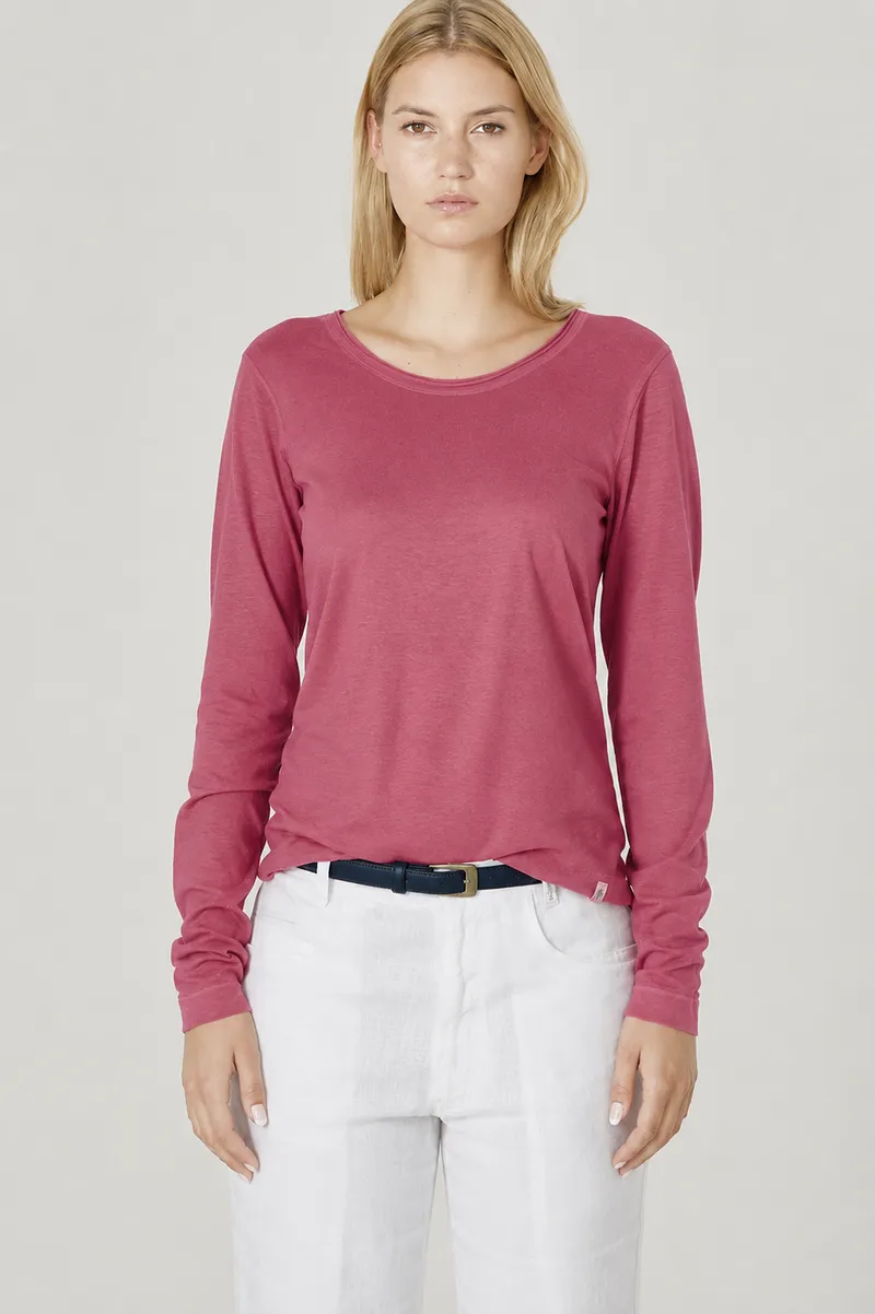 HempAge Hempage Damen vegan Langarm T-Shirt In Tinto Rot, Rot, – Produktbild 2 von 2