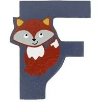 El Puente El Puente Holzbuchstabe F "Fuchs" | Fair Trade & Handmade aus Sri Lanka, Blau, – Produktbild 1 von 1