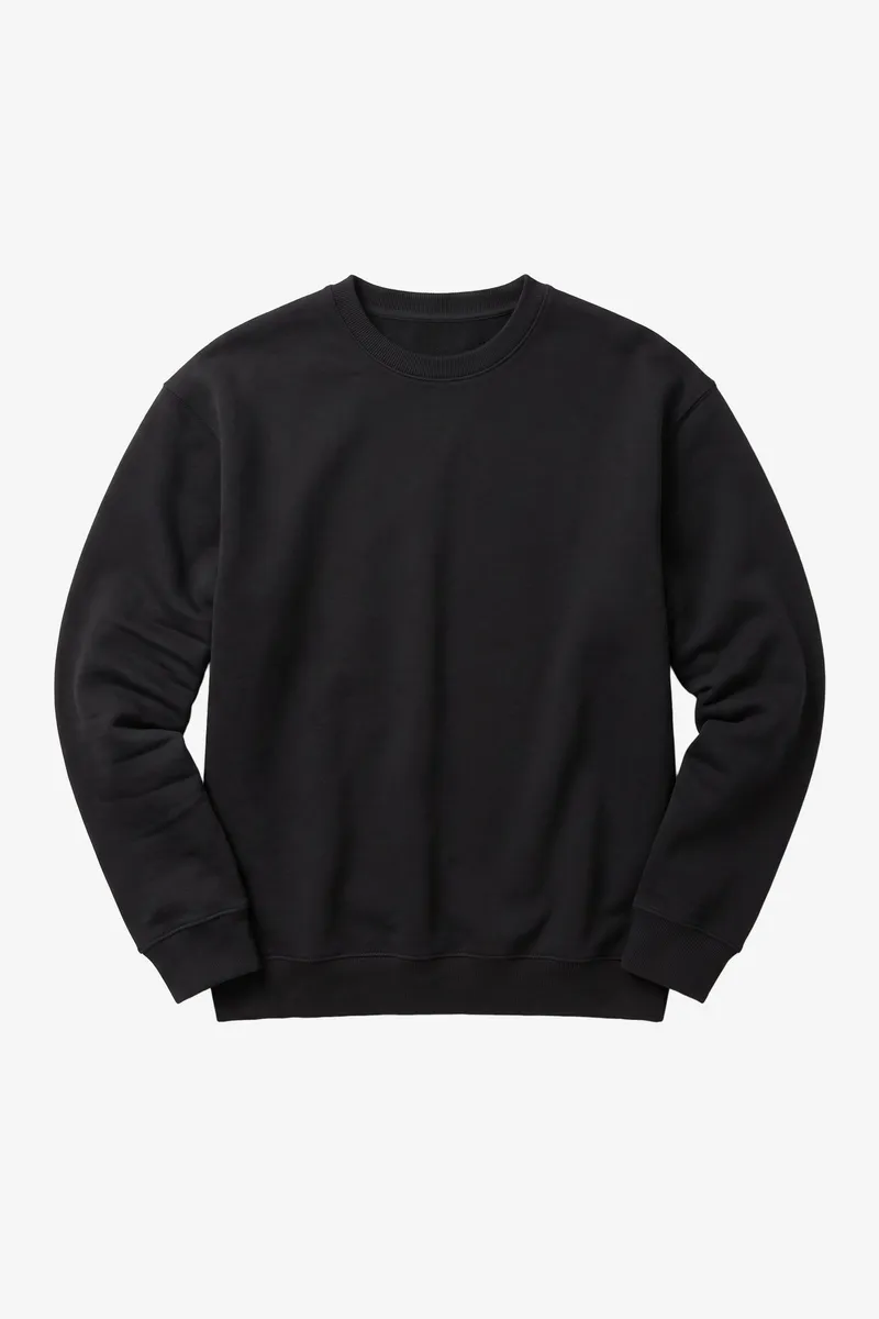 KnowledgeCotton Apparel KnowledgeCotton Apparel Herren vegan Sweatshirt Relaxed Rundhals Black Jet, Schwarz, – Produktbild 1 von 2
