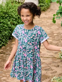 Vertbaudet Mädchen Shirtkleid BASIC  tropical print – Produktbild 1 von 1