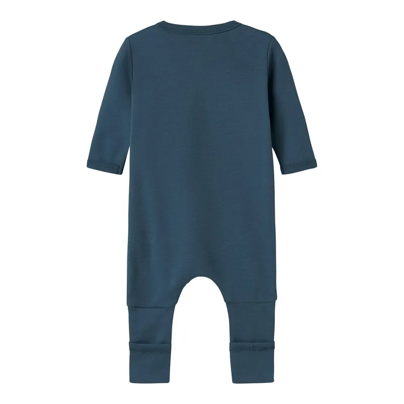 name it Name It 2er-Pack Schlafoveralls mit Klappfuß Fahrzeuge, Natur | blau, – Produktbild 2 von 3